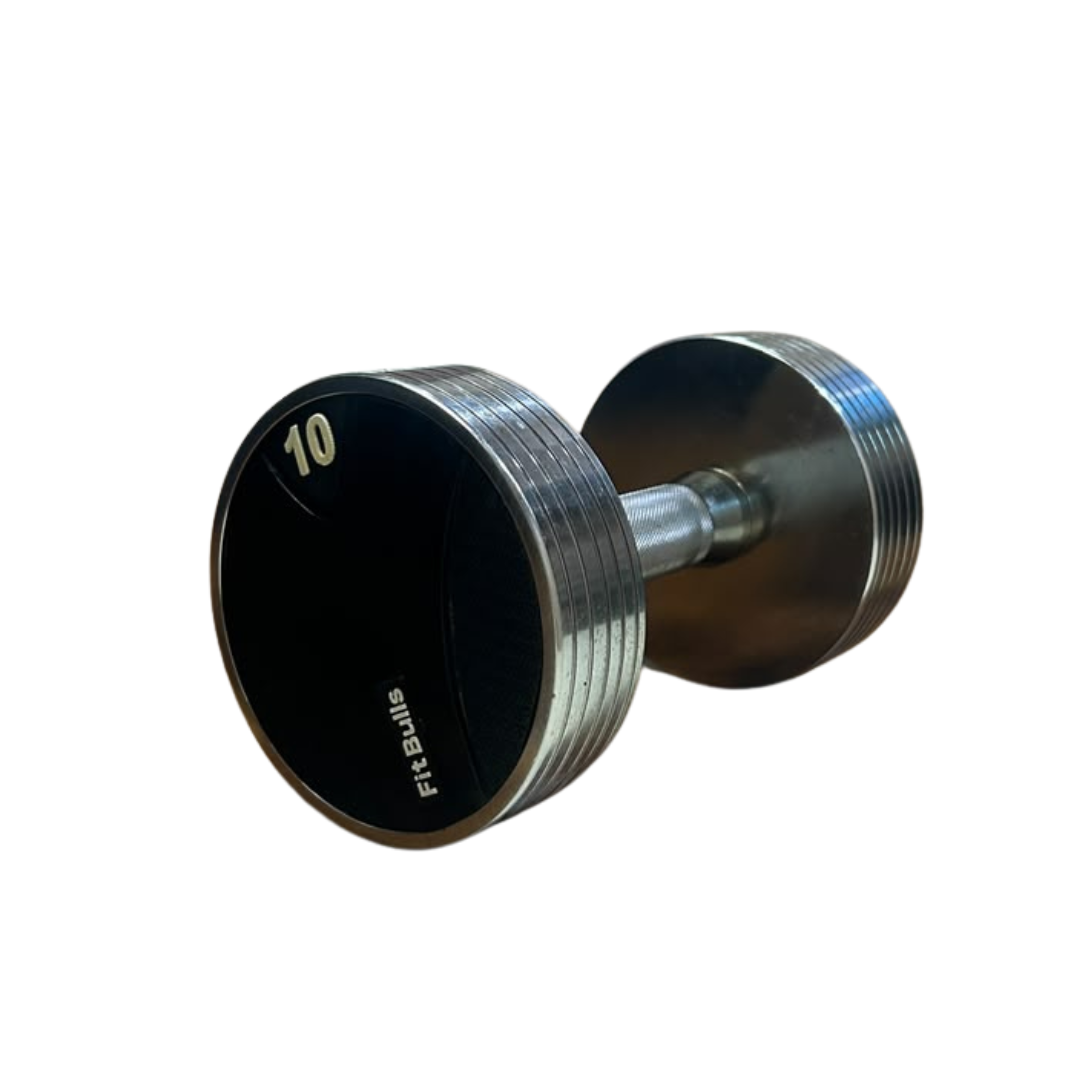 IRON DUMBBELL RUBBER LOGO  (32mm Straight Grip)